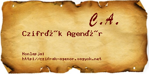 Czifrák Agenór névjegykártya